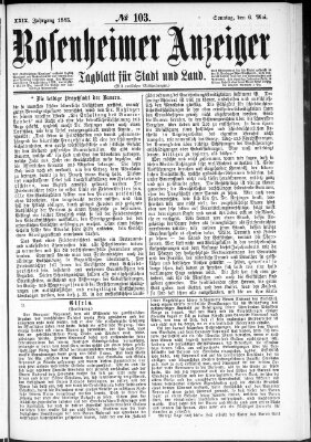 Rosenheimer Anzeiger Sonntag 6. Mai 1883