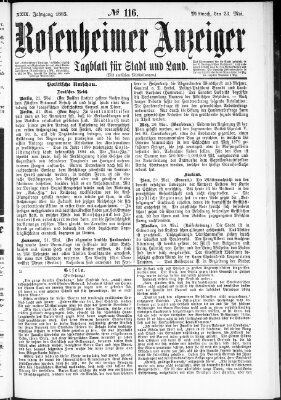 Rosenheimer Anzeiger Mittwoch 23. Mai 1883