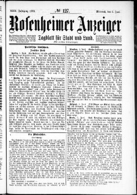 Rosenheimer Anzeiger Mittwoch 6. Juni 1883