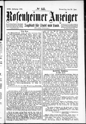 Rosenheimer Anzeiger Donnerstag 28. Juni 1883
