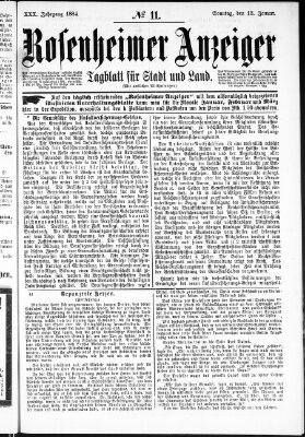 Rosenheimer Anzeiger Sonntag 13. Januar 1884