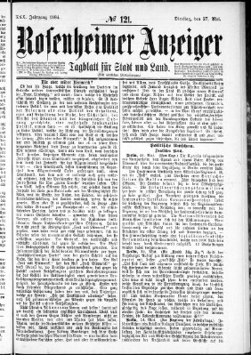 Rosenheimer Anzeiger Dienstag 27. Mai 1884