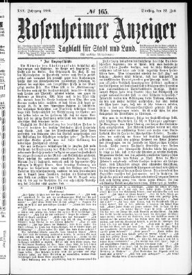 Rosenheimer Anzeiger Dienstag 22. Juli 1884