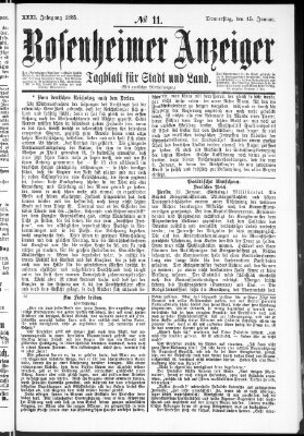 Rosenheimer Anzeiger Donnerstag 15. Januar 1885