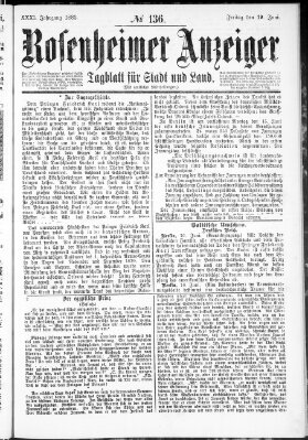 Rosenheimer Anzeiger Freitag 19. Juni 1885