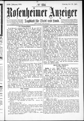 Rosenheimer Anzeiger Sonntag 12. Juli 1885