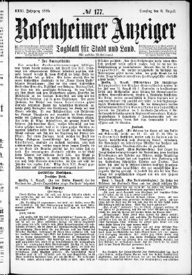 Rosenheimer Anzeiger Samstag 8. August 1885