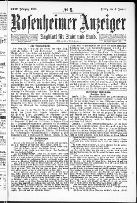 Rosenheimer Anzeiger Freitag 8. Januar 1886