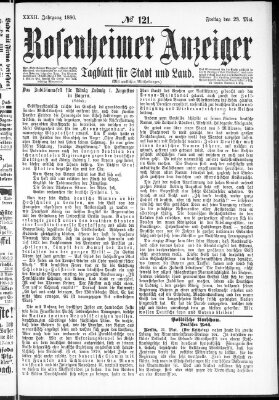 Rosenheimer Anzeiger Freitag 28. Mai 1886