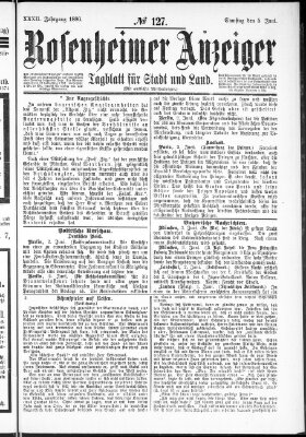 Rosenheimer Anzeiger Samstag 5. Juni 1886