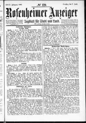 Rosenheimer Anzeiger Dienstag 8. Juni 1886