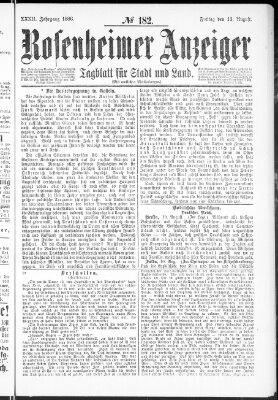 Rosenheimer Anzeiger Freitag 13. August 1886