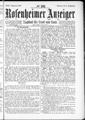 Rosenheimer Anzeiger Sonntag 5. September 1886