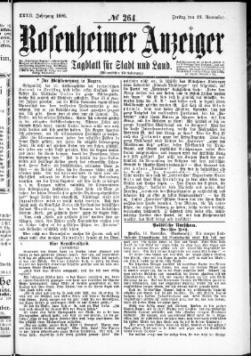 Rosenheimer Anzeiger Freitag 19. November 1886