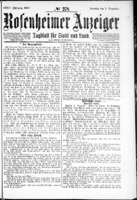 Rosenheimer Anzeiger Sonntag 5. Dezember 1886