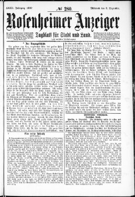 Rosenheimer Anzeiger Mittwoch 8. Dezember 1886
