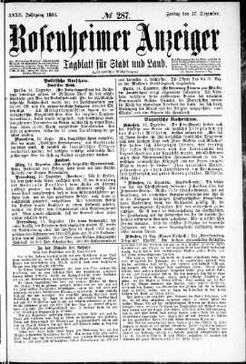 Rosenheimer Anzeiger Freitag 17. Dezember 1886