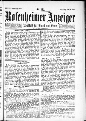 Rosenheimer Anzeiger Mittwoch 18. Mai 1887