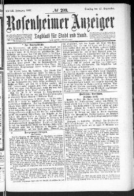 Rosenheimer Anzeiger Samstag 17. September 1887