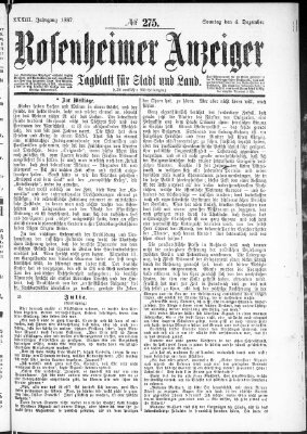 Rosenheimer Anzeiger Sonntag 4. Dezember 1887