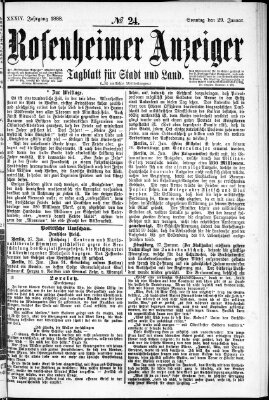 Rosenheimer Anzeiger Sonntag 29. Januar 1888