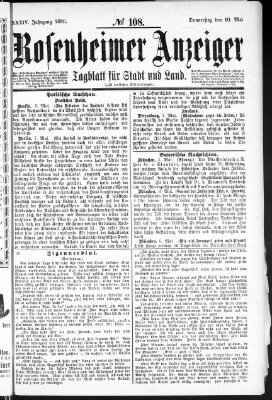 Rosenheimer Anzeiger Donnerstag 10. Mai 1888