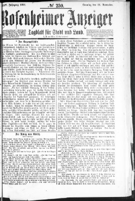 Rosenheimer Anzeiger Sonntag 11. November 1888