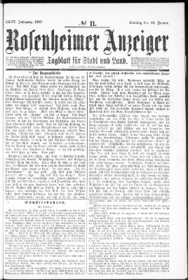 Rosenheimer Anzeiger Sonntag 13. Januar 1889