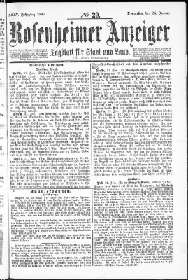 Rosenheimer Anzeiger Donnerstag 24. Januar 1889
