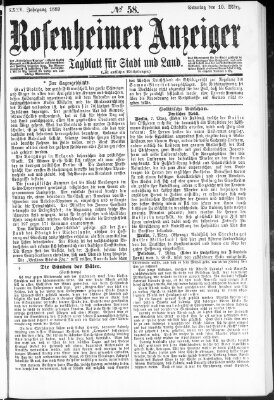 Rosenheimer Anzeiger Sonntag 10. März 1889