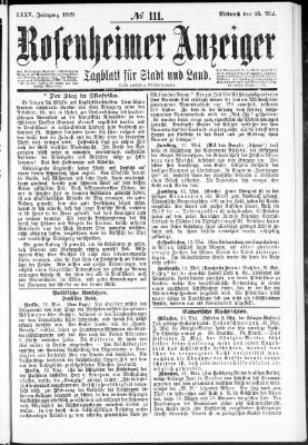 Rosenheimer Anzeiger Mittwoch 15. Mai 1889