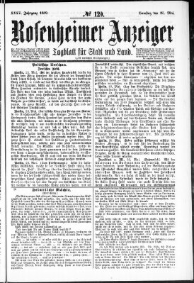 Rosenheimer Anzeiger Samstag 25. Mai 1889