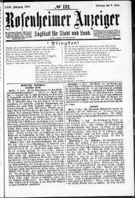 Rosenheimer Anzeiger Sonntag 9. Juni 1889