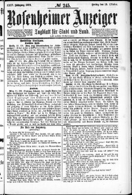 Rosenheimer Anzeiger Freitag 25. Oktober 1889