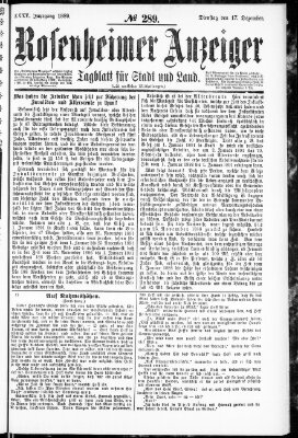 Rosenheimer Anzeiger Dienstag 17. Dezember 1889