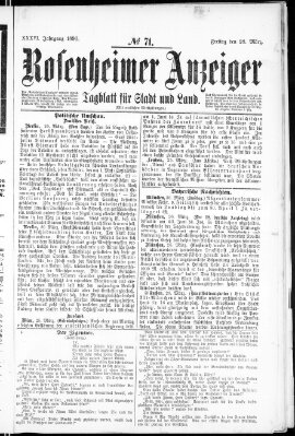 Rosenheimer Anzeiger Freitag 28. März 1890