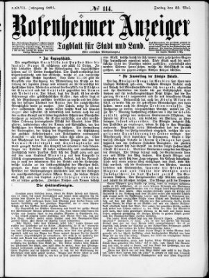 Rosenheimer Anzeiger Freitag 22. Mai 1891