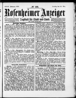 Rosenheimer Anzeiger Samstag 13. Mai 1893