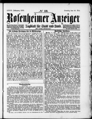 Rosenheimer Anzeiger Sonntag 14. Mai 1893