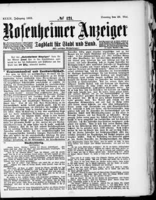 Rosenheimer Anzeiger Sonntag 28. Mai 1893