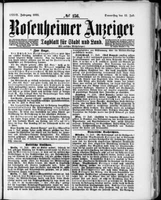 Rosenheimer Anzeiger Donnerstag 13. Juli 1893