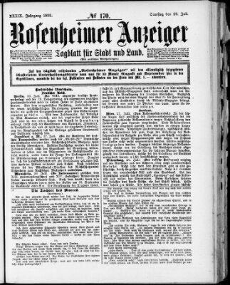 Rosenheimer Anzeiger Samstag 29. Juli 1893