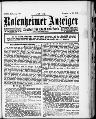 Rosenheimer Anzeiger Sonntag 30. Juli 1893