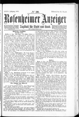 Rosenheimer Anzeiger Mittwoch 23. August 1893