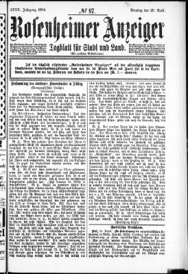 Rosenheimer Anzeiger Sonntag 29. April 1894