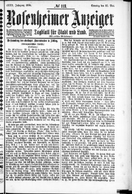 Rosenheimer Anzeiger Sonntag 20. Mai 1894