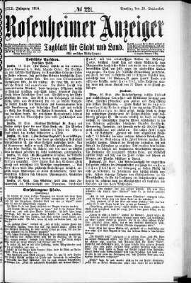 Rosenheimer Anzeiger Samstag 29. September 1894