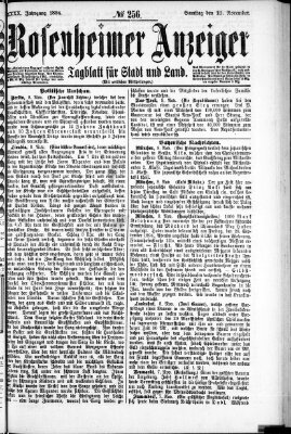 Rosenheimer Anzeiger Samstag 10. November 1894