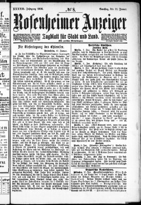 Rosenheimer Anzeiger Samstag 11. Januar 1896