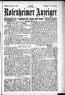 Rosenheimer Anzeiger Sonntag 19. Januar 1896